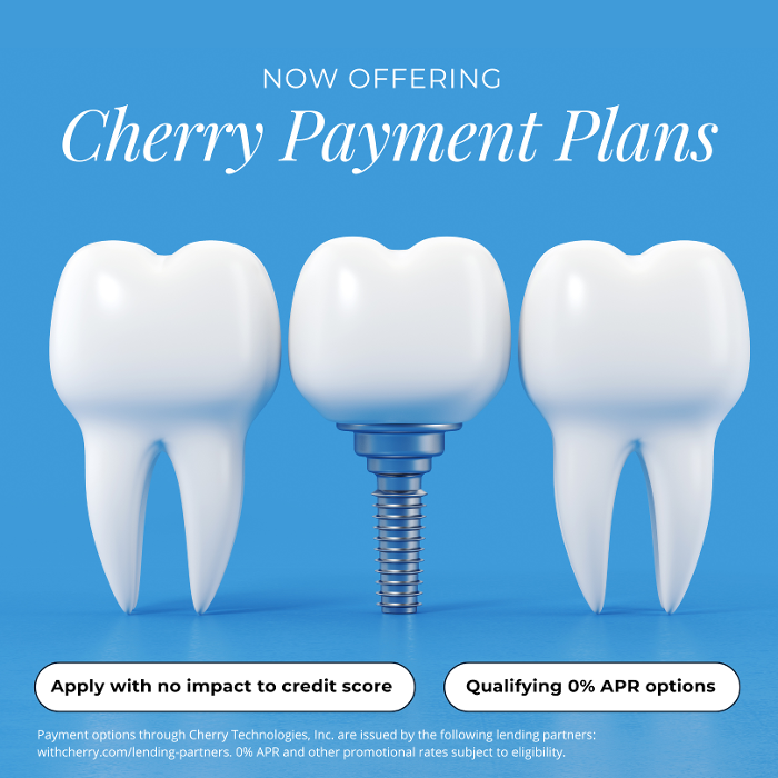 cherry payment plan graphic with teeth | dental implants high point