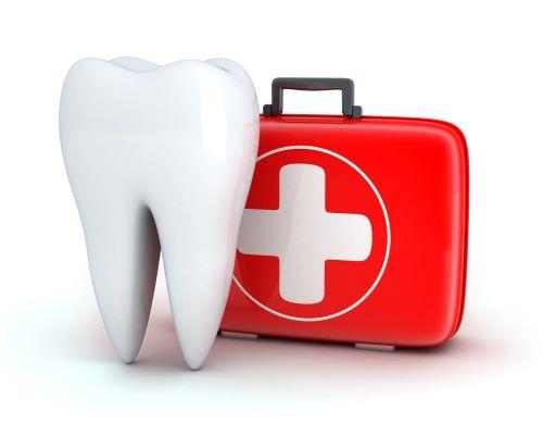cartoon tooth with red briefcase | emergency dentistry high point nc